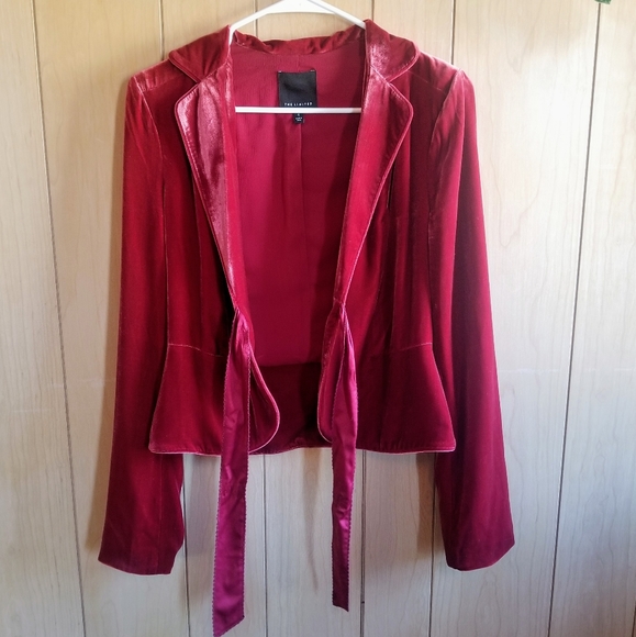 Red Velvet Blazer The Limited brand - Picture 2 of 6